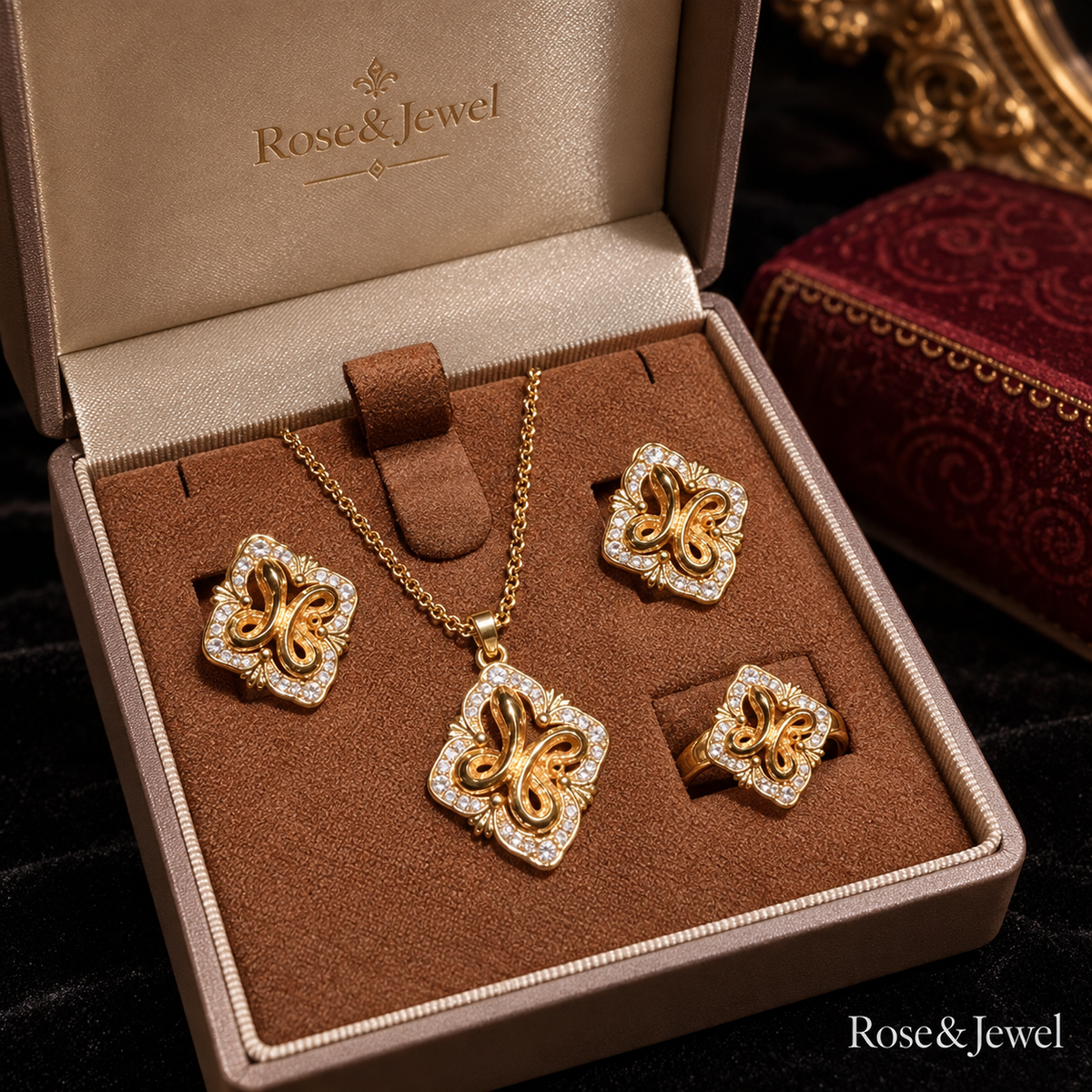 Golden Serpent Jewelry Set — box